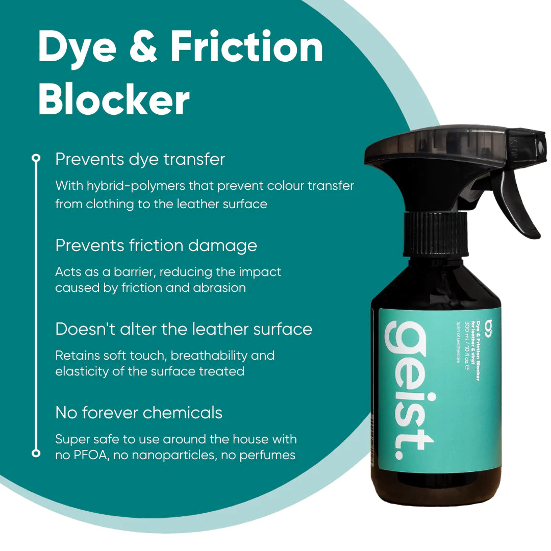 Dye & Friction Blocker for Leather & Vinyl|染料移り、擦れ防止レザーコーティング